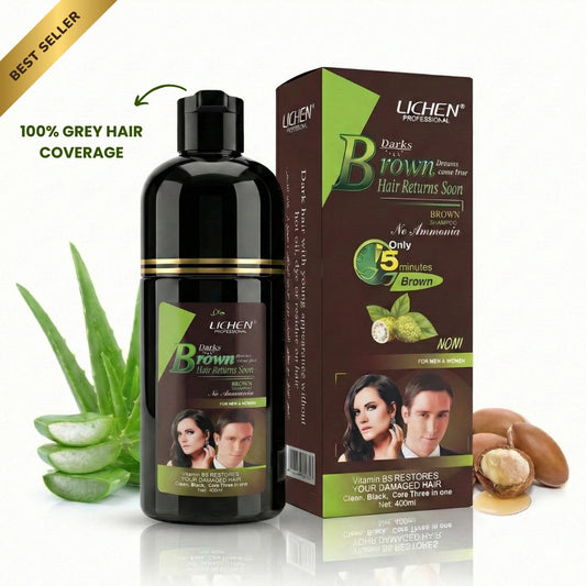 Instant Dark Brown hair color shampoo with argan oil and vitamin B5-Ammonia Free
