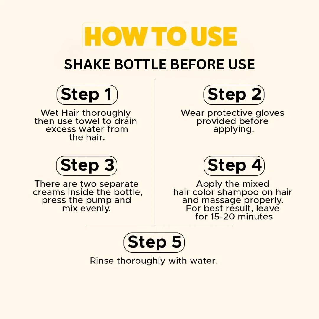 Instant Hair Color Shampoo With Argan Oil & Vitamin B5-200 ML