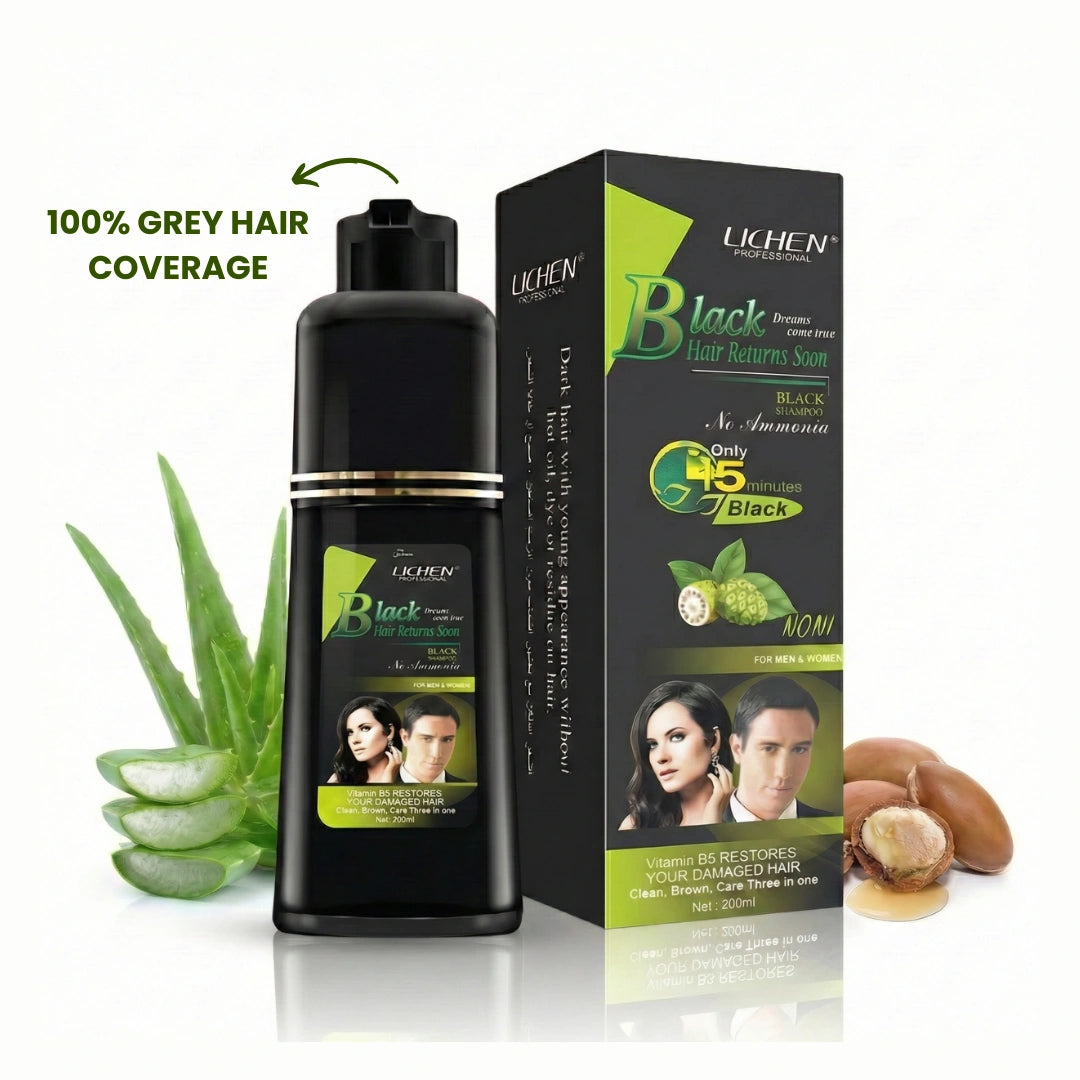 5 in 1 Instant Hair Color Shampoo + Conditioner (with Argan Oil & Vitamin B5)