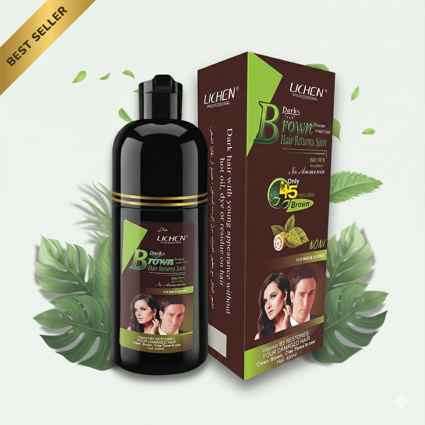 Instant Hair Color Shampoo With Argan Oil & Vitamin B5-400 ML