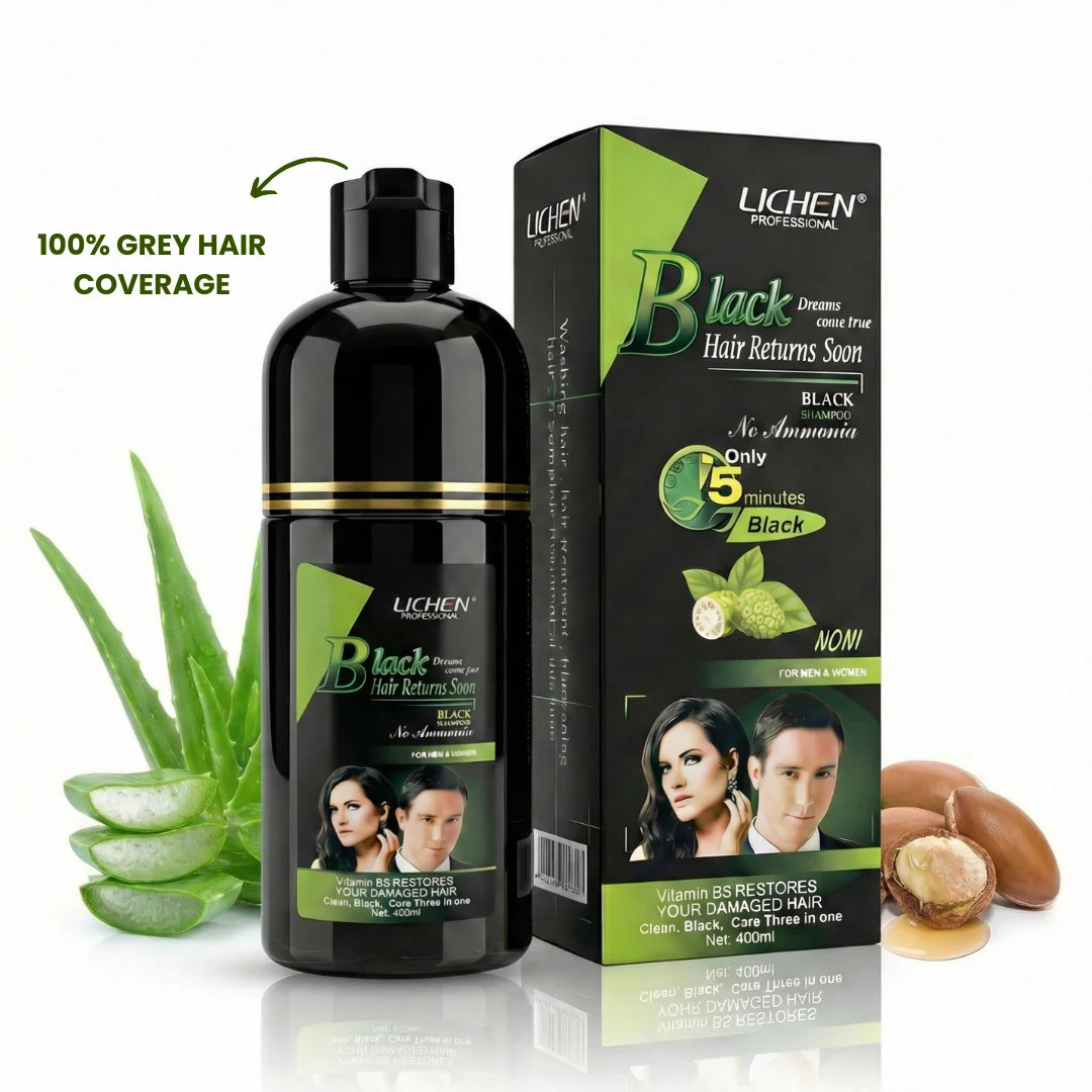5 in 1 Instant Hair Color Shampoo + Conditioner (with Argan Oil & Vitamin B5)
