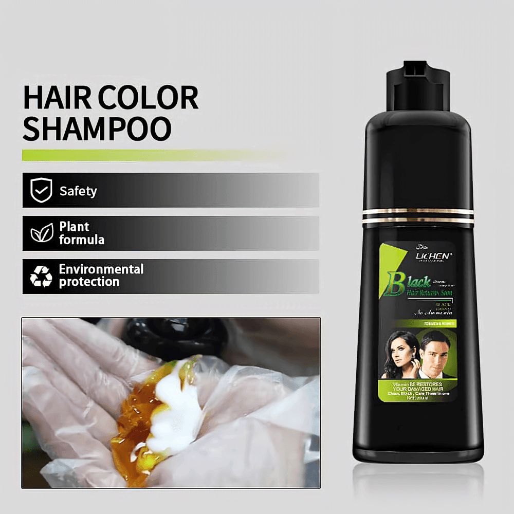Instant Hair Color Shampoo With Argan Oil & Vitamin B5-BLACK COLOR - THEHAIRSHOP.PK