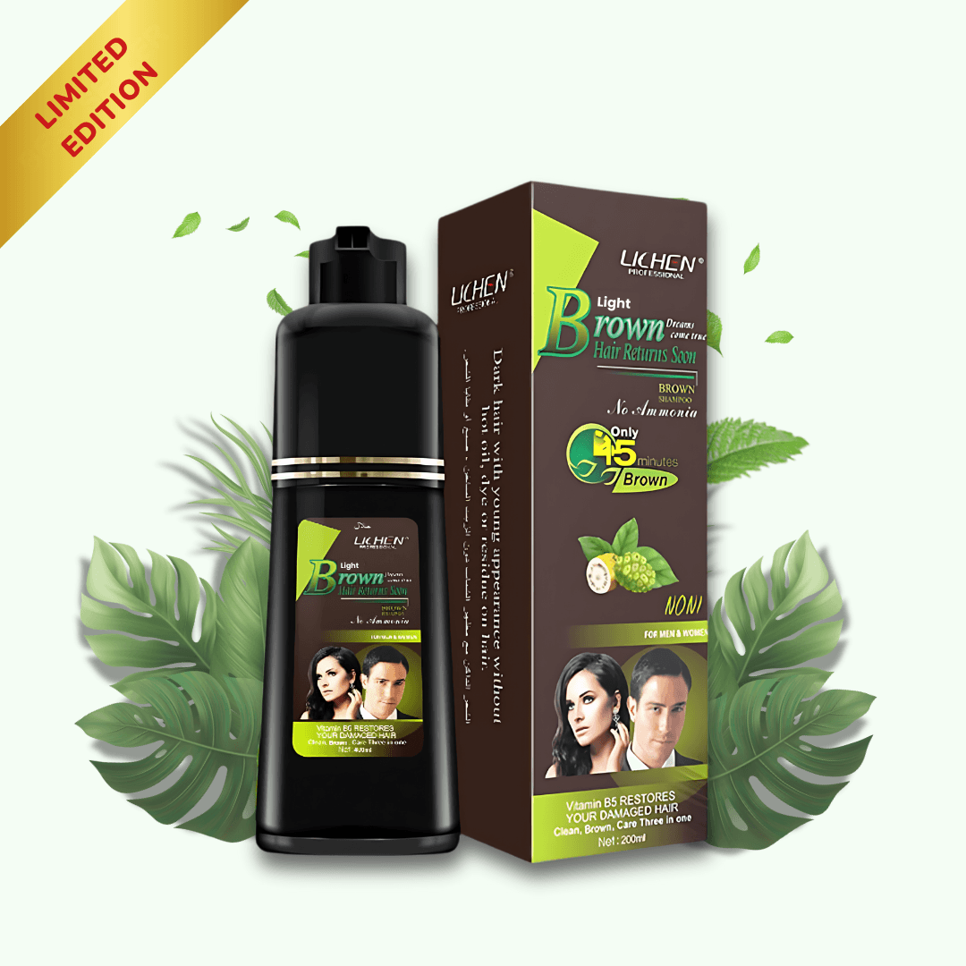 Instant Hair Color Shampoo With Argan Oil & Vitamin B5-LIGHT BROWN COLOR - THEHAIRSHOP.PK